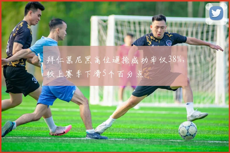 拜仁慕尼黑高位逼抢成功率仅38%，较上赛季下滑5个百分点